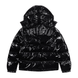 TRAPSTAR IRONGATE DETACHABLE HOODED PUFFER JACKET - SHINY BLACK