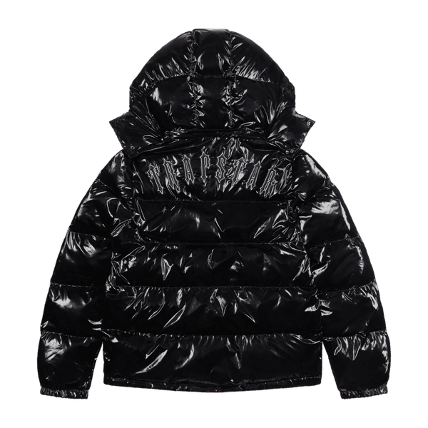 TRAPSTAR IRONGATE DETACHABLE HOODED PUFFER JACKET - SHINY BLACK