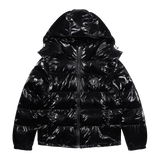 TRAPSTAR IRONGATE DETACHABLE HOODED PUFFER JACKET - SHINY BLACK